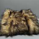 Luxury Plush Faux Fur Throw Blanket, Long Pile Golden Yellow with Black Tipped Blanket, Super Warm, Fuzzy, Elegant, Fluffy Decoration Blanket Scarf for Sofa, Armchair, Couch and Bed, 50''x 60''