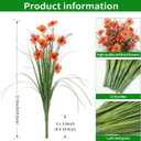12 Bundles Artificial Flowers for Outdoors Fake Silk Flowers UV Resistant No Fade Plastic Flowers for Spring Summer Outside Garden Porch Window Box, Indoor Table Vase Home DecorSunset Red (Orange)