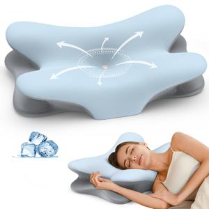 Besyodo Cervical Pillow for Neck Pain Relief - Neck Pillow Memory Foam Pillows(Blue)