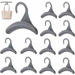 12 Pcs Purse Hanger Hook Acrylic Gray Bag Tie Handbag Belt Hanger Closet Organizer Storage Handbags Tote Holder for Storing Handbags Satchels