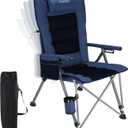 Folding Camping Chair with Cup Holder and Storage Bag, Heavy Duty Support 400 LBS, Oversized Collapsible Portable Adjustable Back Support Camping Chair for Outdoor Lawn Patio Balcony