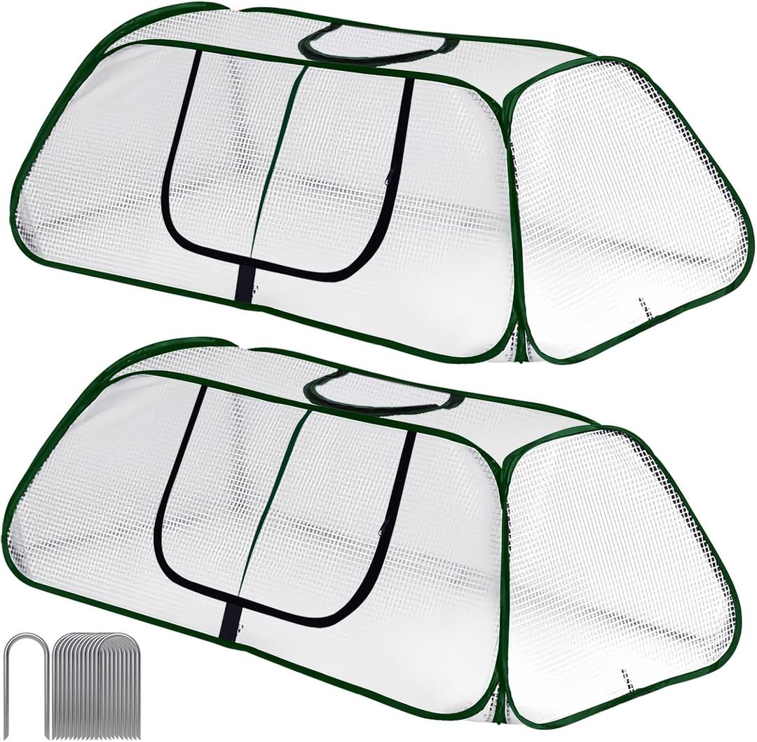 Raised Garden Bed Cover,Garden Row Plants Cover Accelerator, 45" L x 22" W x 16" H Greenhouse Cover for Raised Garden Bed and Vegetable Rows (2 Pack)