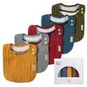 Muslin Bibs for Baby Boys Girls,Organic Muslin Baby Bib for Drooling and Teething,Soft Bandana Drool Bibs 5 Pack (Rich)