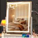Hasipu Vanity Mirror with Lights, Lighted Makeup Mirror with 10X Magnification, Dimmable 3 Modes, Touch Screen Control, Led Makeup Mirror 17 x 22 Inch (White)