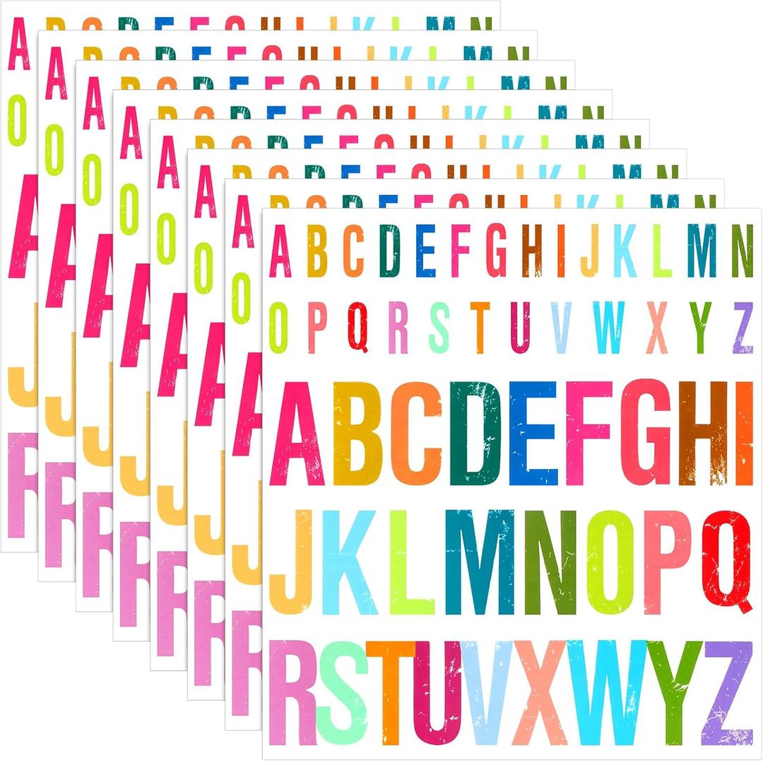 416 Pieces 8 Sheets 2 Inch 4 Inch Letter Stickers Large Self Adhesive Letters Stick on Vinyl Alphabet Sticker for Back to School Supplies Poster Board Craft Decoration(Colorful,Retro) 416 Pieces 8 Sheets 2 Inch 4 Inch Letter Stickers Large Self Adhesive Letters Stick on Vinyl Alphabet Sticker for Back to School Supplies Poster Board Craft Decoration(Colorful,Retro)