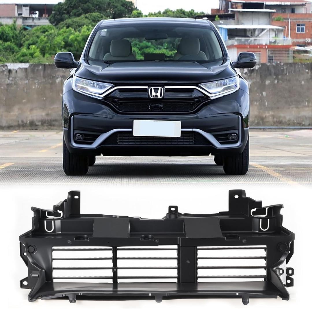 71300-TLA-A51 Active Air Intake Grille Assembly with Motor, Black Plastic, Upper Front Radiator Airflow Louvers, Direct Replacement