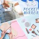 12 Pcs Blue Floral Mini Compact Mirrors Bulk Small Pocket Bridesmaid Mirrors for Bridal Shower Party Favors Purse Travel Makeup Folding Glass Gift for Women Wedding Guest Birthday