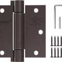2 Pack Self Closing Door Hinges 3.5 inch Oil Rubbed Bronze Door Hinges Spring Loaded Auto Close Hinges Square Corners Adjustable Tension for Interior Door 3 1/2 Auto Self-Closing Hinge