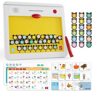 Electric Educational Learning Toys for Kids 3+, Magnetic Pen Reading Machine with Letters, Numbers, Symbols, Image Recognition for Toddlers, Preschool Learning Activities Toys for Boys Girls