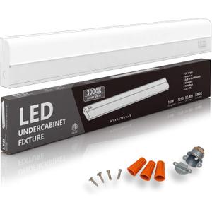 Hardwired LED Under Cabinet Lighting - 16 Watt, 24", Dimmable, CRI>90, 3000K (Warm White), Under Cabinet Lights for Kitchen - Wide Body, Long Lasting Metal Base with Frost Lens - Under Counter Lights