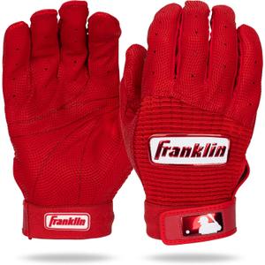 Franklin Sports MLB Baseball Batting Gloves - Pro Classic Batting Gloves for Baseball + Softball - Adult Men's + Youth Batting Glove Pairs, Red, M 
