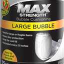 Duck Max Strength Bubble Cushioning Wrap for Moving & Shipping, 15 FT, Large Bubble Packing Wrap for Heavy Duty Protection Packaging Boxes, Clear Bubble Roll Moving Supplies, Perforated Every 12 IN