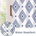 SASTYBALE Waterproof Shower Curtain, Blue Geometric Modern Style Bathroom Curtains, Heavy Duty Minimalist Cloth Fabric Machine Washable with 12 Hooks, 72x72 Inch