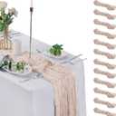 12 Pack Cheesecloth Table Runner 9ft,17 x 108 inch Gauze Table Runner Rustic Romantic Wedding Runner for Wedding Bridal Shower Fall Decoration,Terracotta