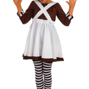 fun shack Girls Oompa Loompa Costume Kids Chocolate Factory Worker Dress Outfit M