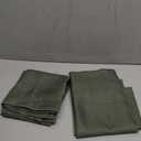 Chyhomenyc Bennet 2-Panel Olive Green Kitchen Curtains - 36 Inch Length, Faux Linen Textured Small Cafe Style, Light Filtering Short Window Curtains for Bathroom, Basement - 30x36 Inch, Olive Green 