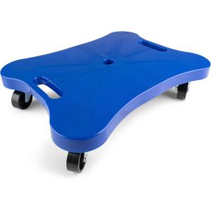 Champion Sports Scooter Board  Choice of Handles or No Handles, Durable Plastic Scooters for Youth Gym & PE Class, Indoor & Outdoor Play, Non-Marring Wheels, Multiple Sizes & Colors (16 Inch (With Handles), Blue)