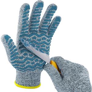 2 x HandLove Cut Resistant Gloves, 100% Food Contact Safe, CE Level 5 Premium Protective Cutting Gloves (Medium, Blue)