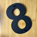 Modern 8-Inch Black Stainless Steel Floating House Numbers - Sleek & Visible Address Number for Home/Office- Weatherproof & Easy Install/Number 8
