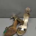 Ankis Chunky Platform Heels - 4 Inch Block Heeled Sandals for Women - Comfortable Open Toe Strappy Heels - Black, Nude, White, Silver, Gold - Summer Dress Shoes, Size: 10