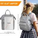 Ytonet Backpack for Women, 15.6 Inch Bookbag for Women Laptop Bookbag, Wide Open Anti-Theft Teacher Backpack College School Work Nurse Bag, Water Resistant Business Computer Bag, Grey