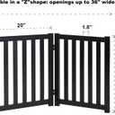 LZRS 2-Panel Wooden Free Standing Foldable Dog Gate Indoor Solid Hardwood 24" High, Step-Over Safety Pet Gate for Doorways, Stairs & Small Spaces - Indoor Use, Black
