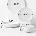 FOBENTA 32-Piece Luxury Dinnerware Set,Complete Plates and Bowls Set for 8,Upscale Ceramic Dish Set for Hosting, Holidays & Family GatheringsMicrowave & Dishwasher Safe