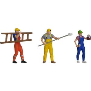 Painter 3-Piece Set, 1:64 Scale, Work, Painting Walls, Miniature People, Miniature Models, Suitable for DIY Landscapes, Creative Scenes, Matching and Macro Photography