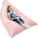 Jorbest Stuffed Animal Storage Bean Bag Chair for Kids and Adults, Luxury Velvet Stuffed Animal Bean Bag Storage, Cover Only(Sweet Pink 200 L/52 Gal)