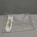 12"x16" Clear Acrylic Serving Tray with Golden Handles, Sturdy Huge Capacity Acrylic Tray for Coffee, Juice, Kitchen and Desk Organizer, Storage Tray (12"x16")