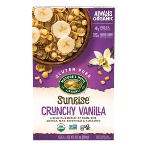 Nature's Path Organic Sunrise Crunchy Vanilla Cereal, 10.6 oz (Pack of 12), Gluten Free, Non-GMO, BB Date 02/28/2026