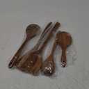 Wood Kitchen Utensils Set, 5 PCs Natural Acacia Wooden Spoons For Cooking for Non-stick Skillet, Utensil set For Cooking With Soup Ladle and Wok Spatulas, Salad fork, Spurtles for Cooking