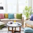 ATLINIA Decor Throw Pillow Cover - 20x20 Inch Linen Pillow Cover Decorative Farmhouse Boho Fringe Cushion Cover for Couch Sofa Bed Outdoor Pink