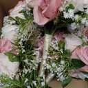 Wedding Bridesmaid Bouquets Set of 6, Artificial Silk Flowers Arrangement for Ceremony Marriage Proposal Party Anniversary Decorations - Dusty Pink & White