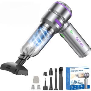 Car Vacuum Portable Cordless, 18000PA Handheld Vacuum Cordless, High Power Air Duster with Brushless Motor, Type-C Charge, 3 in 1 Mini Vacuum Cleaner for Car, Home, Office, Pet Hair