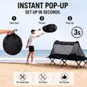 Pop up Mosquito Tent for Camping, 86.6 x 41 x 35 Inch Bug Net Tent with Instant Automatic Setup, Lightweight Portable Screen Net Fits Most Camping Cot for Outdoor Hiking Travel(Black), 86.61 x 41.34 x 35.43"