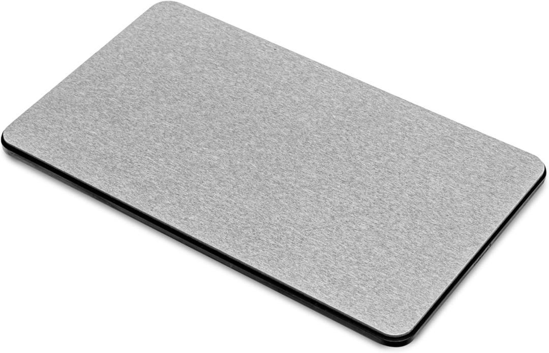 madesmart Dish Mat, Drying Stone Collection, Accelerates Moisture Evaporation, Natural & Mineral Materials, Non-Slip Base, Carbon (14.7" x 8.8")