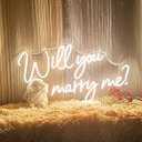 Will You Marry Me Neon Sign 25.2"×15" Warm White with Lights for Proposal Wedding Decorations Large Marry Me Sign for Engagement, Romantic Neon Sign Wall Art for Wife (25 x 15)