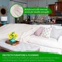 GREEN LIFESTYLE All Purpose Canvas Drop Cloths - Drop Cloth for Painting, Floor Cover, Heavy Duty Protection for Furniture & Surfaces, Reusable Painters Canvas Tarp for Renovation & Home (2 Pack 6x9)