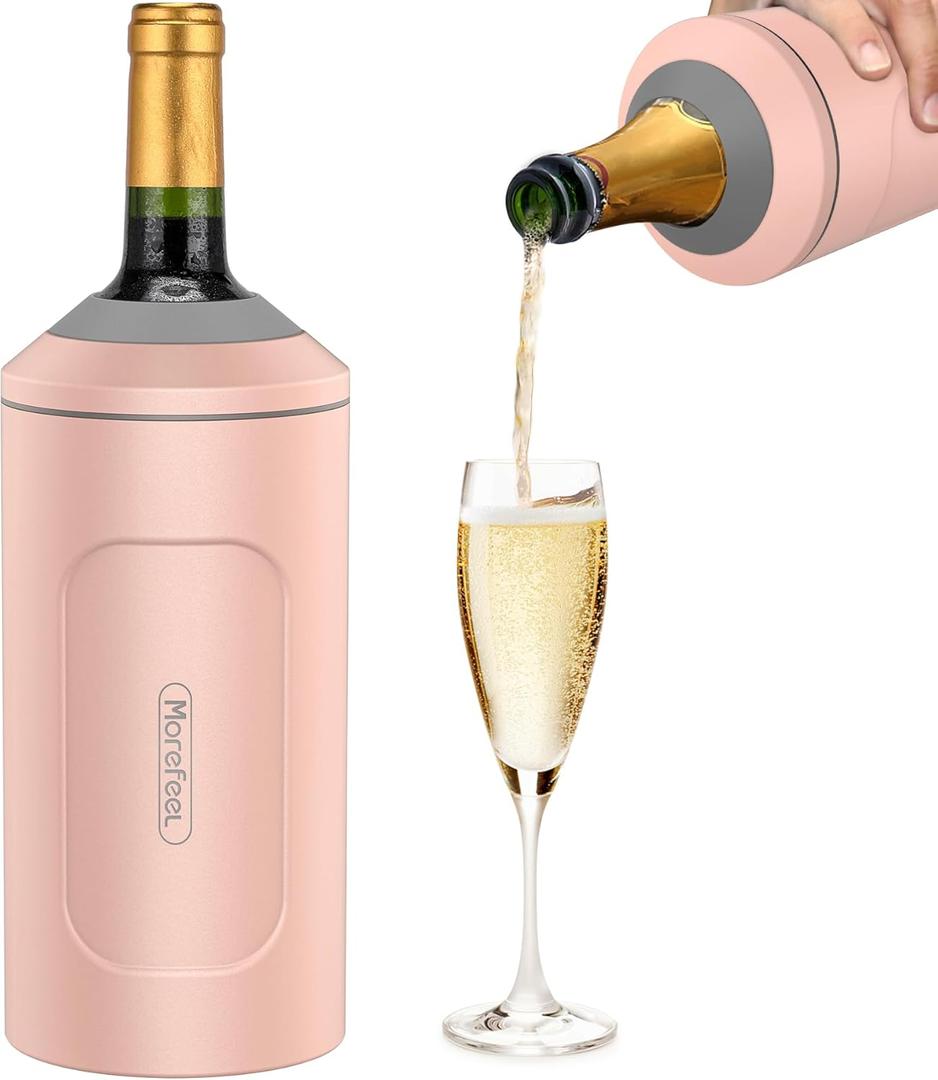 Chillers for Bottles-Ideal Gift, Stainless Steel Portable Cooler Sleeve Bucket-Double Walled Vacuum Insulated for Most 750ml Bottles with Long-Lasting Temperature Control (Pink) Chillers for Bottles-Ideal Gift, Stainless Steel Portable Cooler Sleeve Bucket-Double Walled Vacuum Insulated for Most 750ml Bottles with Long-Lasting Temperature Control (Pink)