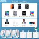 [3 Pack] USB C Charger Block, Fast Charging 20W USB-C Power Adapter Fit for Phone 17/16/15/17 Pro/Pro Max/Plus,i Pad, AirPods，Apple Watch and More，10FT Type C Cords