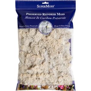 SuperMoss (23193) Reindeer Moss Preserved, White, 8oz Bag