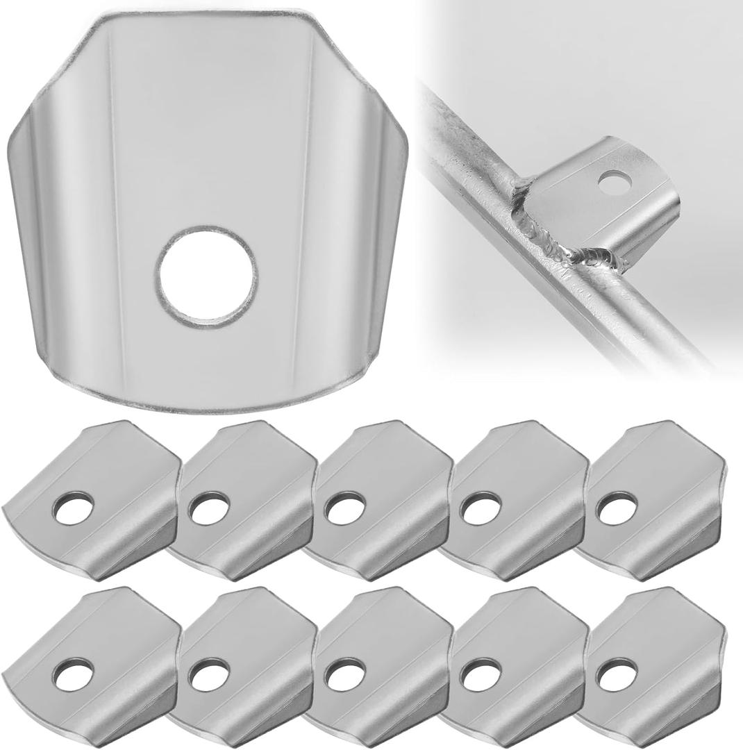 10 PCS Trick Tabs, Weld Tabs 3/8" Hole,1-3/4" Length & Width, Trick Tabs, Shock Tabs, Steel Universal Weld On Tab Axle for Shock Mounts, Trailers & Roll Cages