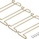 uxcell Wine Glass Rack Under Cabinet, 4Pcs 10-Inch Stemware Wine Glass Hanging Rack Stainless Steel Wine Glass Organizer Storage Hanger for 5mm Stemware Column, Gold