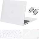 MOSISO Compatible with MacBook Air 13 inch Case 2026 2025 2024 2023 2022 M4 A3240 M3 A3113 M2 A2681,Plastic Hard Shell&Keyboard Cover&ScreenFilm&Type C for MacBook Air 13.6 inch Case, White