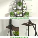 Plant Stand Shelf Indoor with 6 Grow Light, 7 Tiered 65" Tall Black Large Half Moon Lighted Plant Rack Holder, 2 Pack Big High Circular Arch Multi Herb Stand with Built in LED Grow Light Set