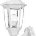 EMART Dusk to Dawn Outdoor Porch Sconce, LED Waterproof Exterior Light Fixtures, Special Handling Anti-Corrosion Plastic Material, Lamp for Garage, Front Door, House - 1 Pack, White (Bulb Included)