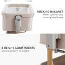 3 in 1 Baby Bassinet, Rocking Bassinet, Bedside Bassinet, 6-Height Adjustable, Bassinet Bedside Sleeper, Bedside Bassient for Baby with Comfy Mattress, Breathable Mesh, Large Storage Basket
