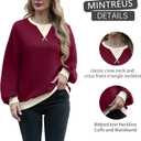 Women Sweatshirt Striped Crew Neck Oversized Long Sleeve Sweatshirt Color Block Loose Pullover (Medium)