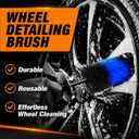 Wheel Rim & Tire Brush, 18 Soft Bristle Long Handle Wheel Cleaning Brush, Scratch-Free Car Detailing Brush for Rims, Wheels, Tires, Engine Bay, Exhaust Tips, Cars, Trucks, SUVs